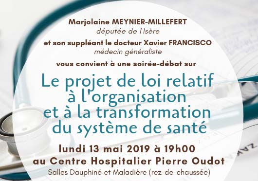 [13/05/19] INVITATION soirée-débat « Le projet de loi relatif à l’organisation et à la transformation du système de santé »